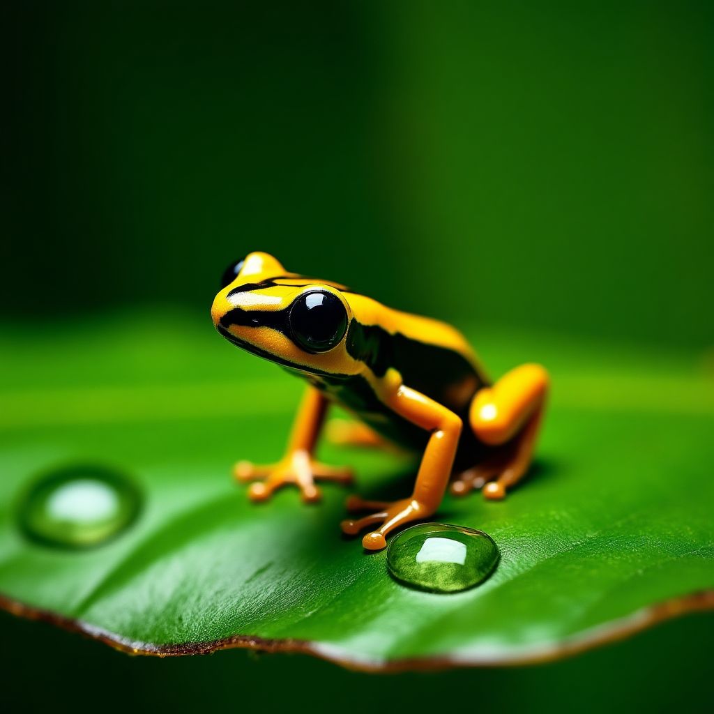 Rana dardo venenosa de colores vibrantes en la selva amazónica